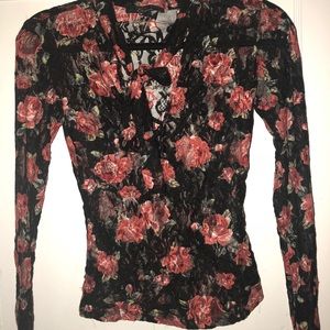 Floral lace shirt